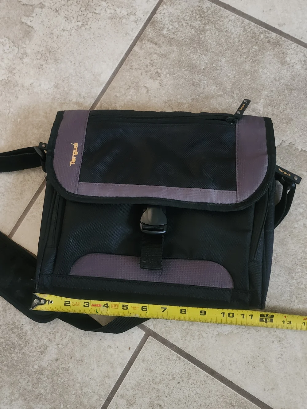 Targus Black Messenger Bag with Gray Trim